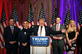 Trump addressing a public gathering in Palm Beach, Florida. (RHONA WISE/AFP/GettyImages)